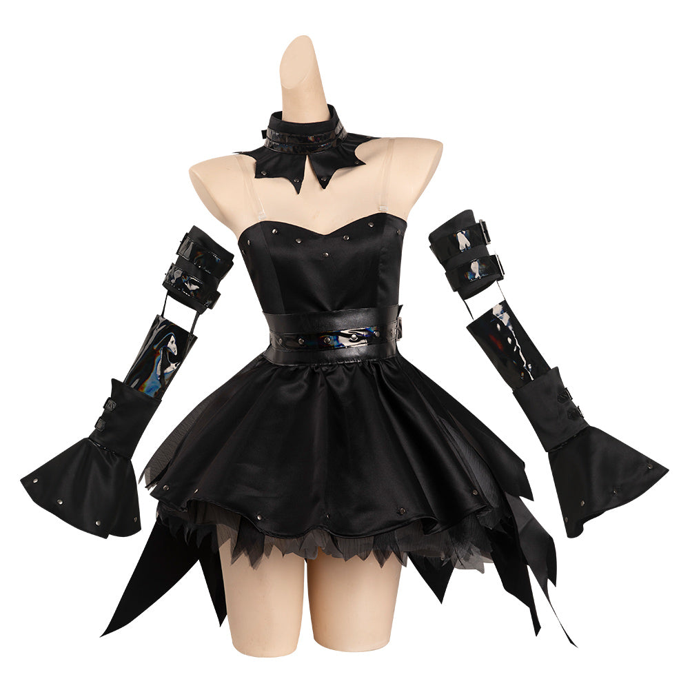 Chobits Freya Cosplay Kostüm Halloween Karneval Schwarz Kleid