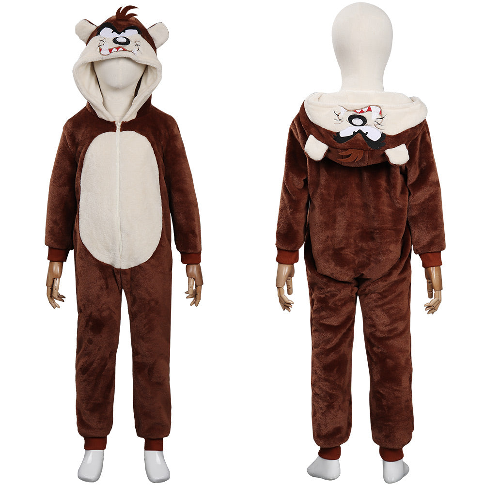 Kinder Tasmanian Devil Cosplay Kostüm Pyjama Outfits Halloween Karneval Jumpsuit