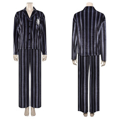 Addams Cosplay Erwachsene Pajamas Outfits Halloween Karneval Schlafanzug