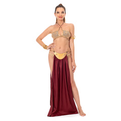 Return of the Jedi Leia Cosplay Kostüm Halloween Karneval Slave Leia Metal Bikini