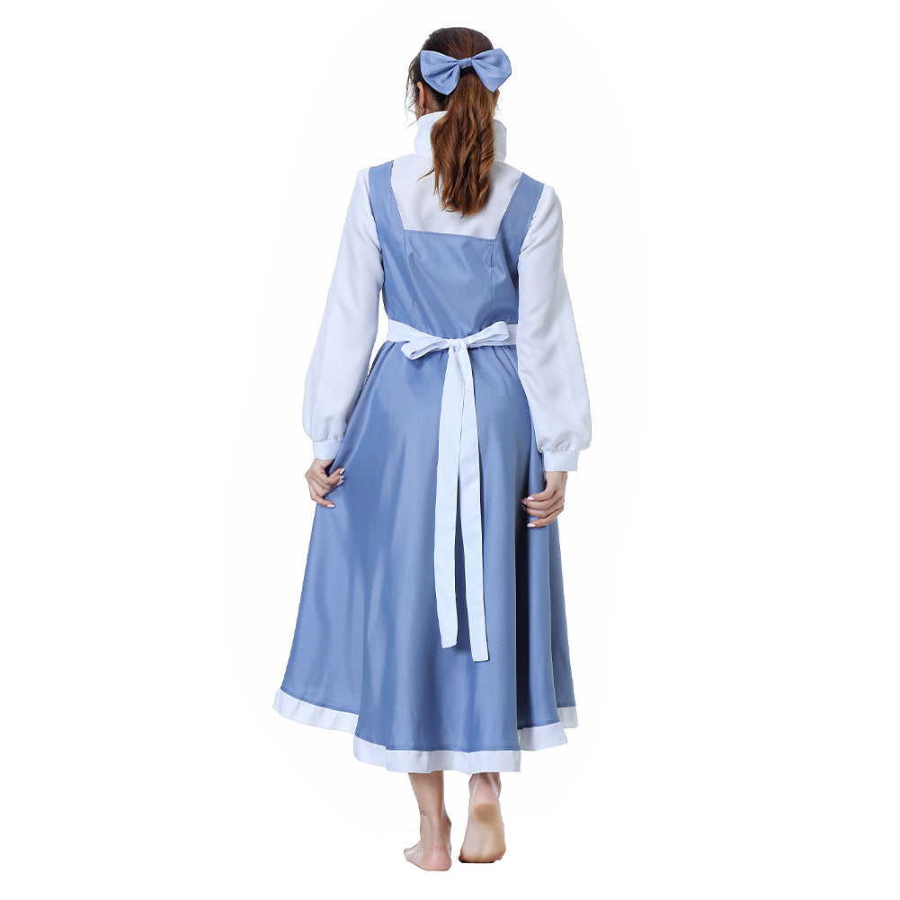 Die Schöne und das Biest Belle Kleid Dienstmädchen Schurz Kleid Cosplay Kostüm