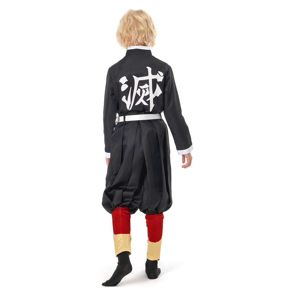 Kinder Demon Slayer Kimetsu no Yaiba Rengoku Kyoujurou Cosplay Kostüm Halloween Karneval Kostüm