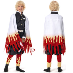 Kinder Demon Slayer Kimetsu no Yaiba Rengoku Kyoujurou Cosplay Kostüm Halloween Karneval Kostüm