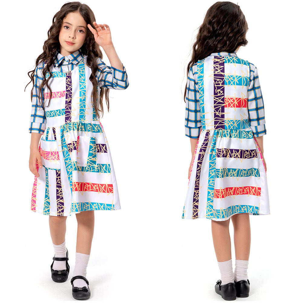 Kinder Stranger Things 4 11 Cosplay Kostüm Outfits Halloween Karneval Kleid