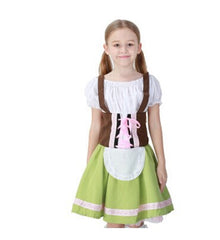 Mädchen Dirndl Trachtenkleid für Oktoberfest Karneval Mottoparty Kinder Kostüm