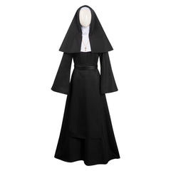 Film The Nun 2 The Nun schwartzes langes Kleid Sets Cosplay Kostüm Halloween Karneval Outfits