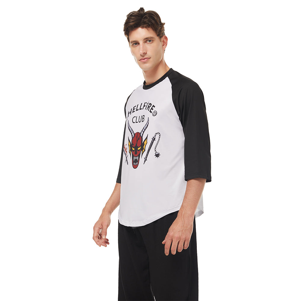 Stranger Things Staffel Hellfire Club Erwachsene Eddie Munson T-Shirt Cosplay Kostüm Halloween Karneval Outfits