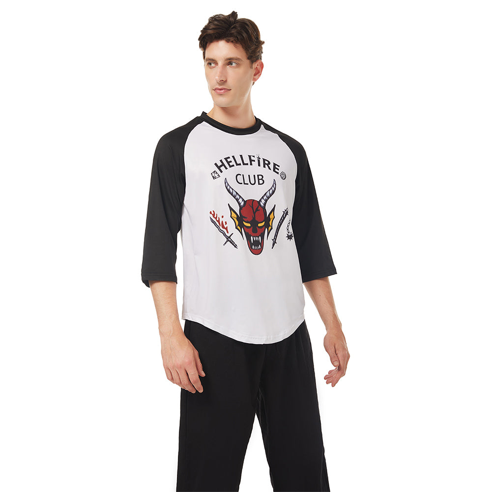 Stranger Things Staffel Hellfire Club Erwachsene Eddie Munson T-Shirt Cosplay Kostüm Halloween Karneval Outfits