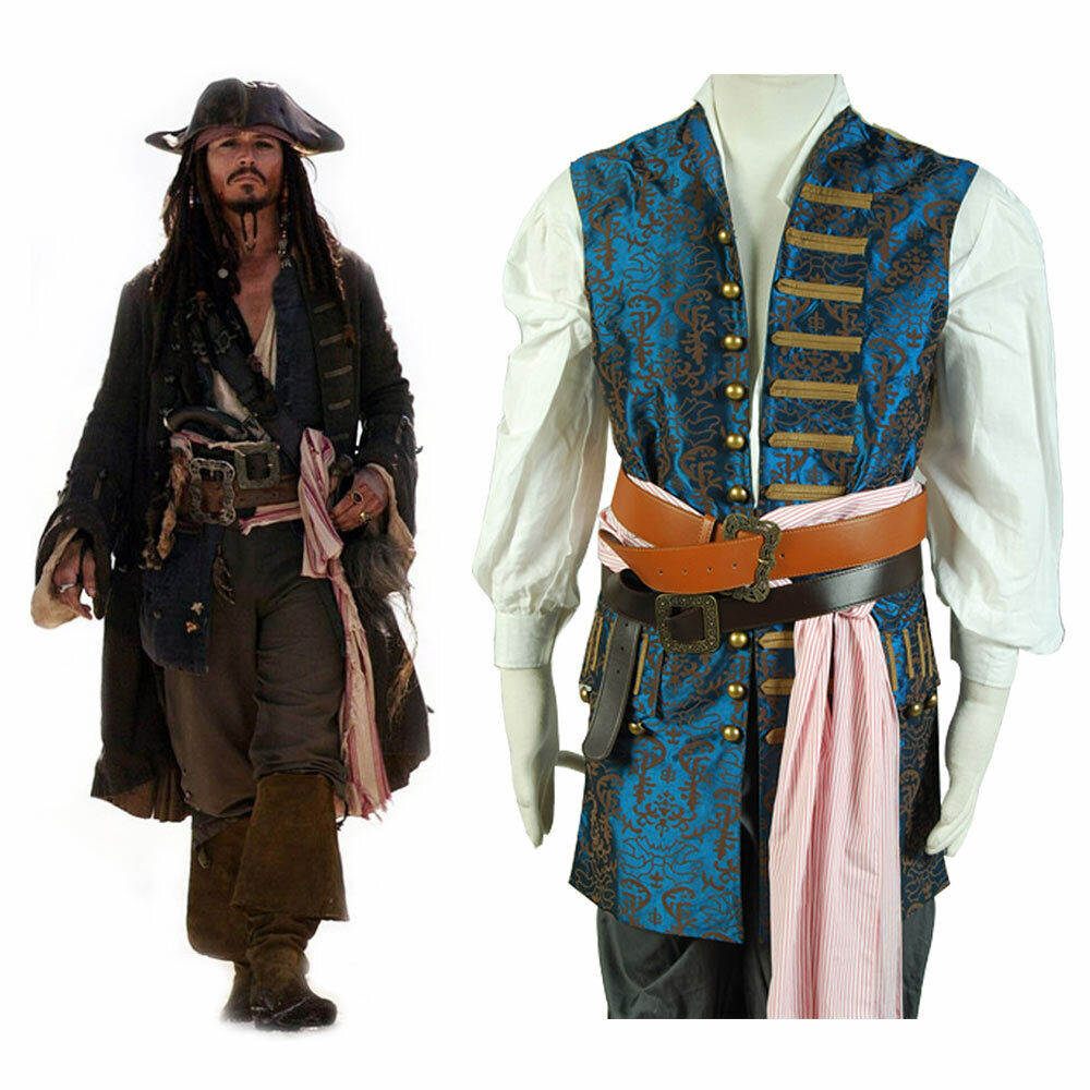 Pirates Of The Caribbean 4 Fluch der Karibik Jack Sparrow Johnny Depp 1 Weste Cosplay Kostüm