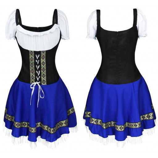 Damen Oktoberfest Dirndl Trachtenkleid Karneval Mottoparty Frauen Kleid