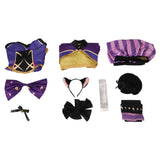 Genshin Impact Mona&Alice in Wonderland Grinsekatze Kleid Cosplay Halloween Karneval Outfits