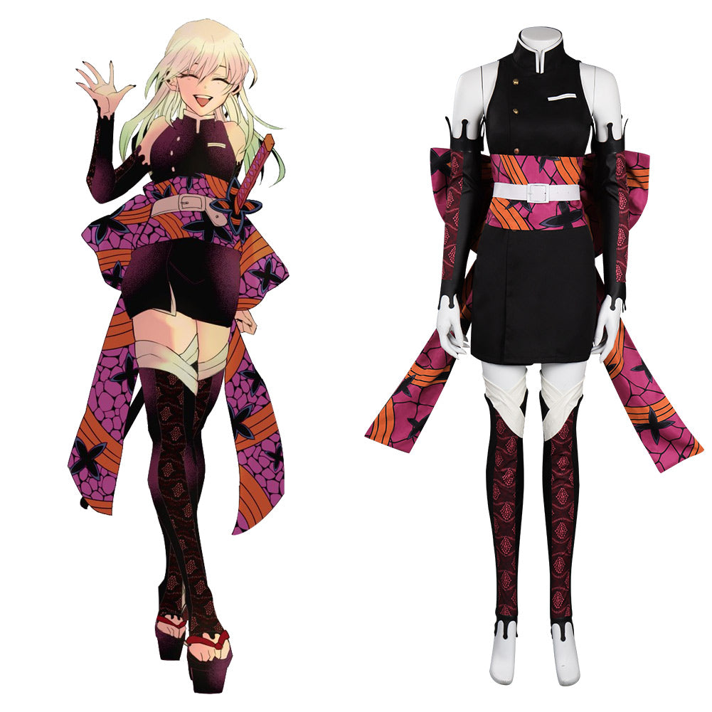 Demon Slayer Kimetsu no Yaiba Daki Cosplay Kostüm Kimono Halloween Karneval Outfits