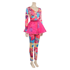 Barbie 2023 Margot Robbie Cosplay Jumpsuit für Liebespaar Halloween Karneval 2tlg, originelles Kostüm