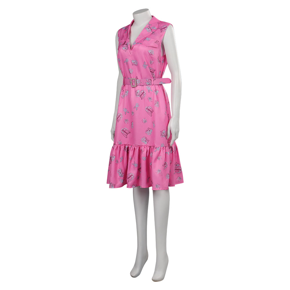 2023 Barbie Film Margot Robbie rosa Kleid ohne Ärmel Halloween Karneval Outfits Cosplay Kostüm