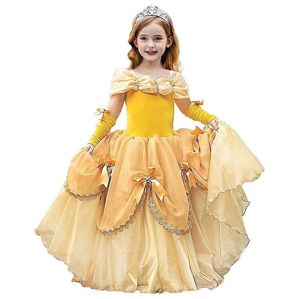 Kinder Mädchen Belle Prinzessin Belle Kleid Cosplay Kostüm Party Kleid Halloween Karneval Kleid