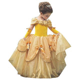 Kinder Mädchen Belle Prinzessin Belle Kleid Cosplay Kostüm Party Kleid Halloween Karneval Kleid