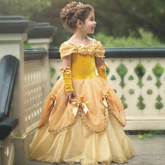 Kinder Mädchen Belle Prinzessin Belle Kleid Cosplay Kostüm Party Kleid Halloween Karneval Kleid