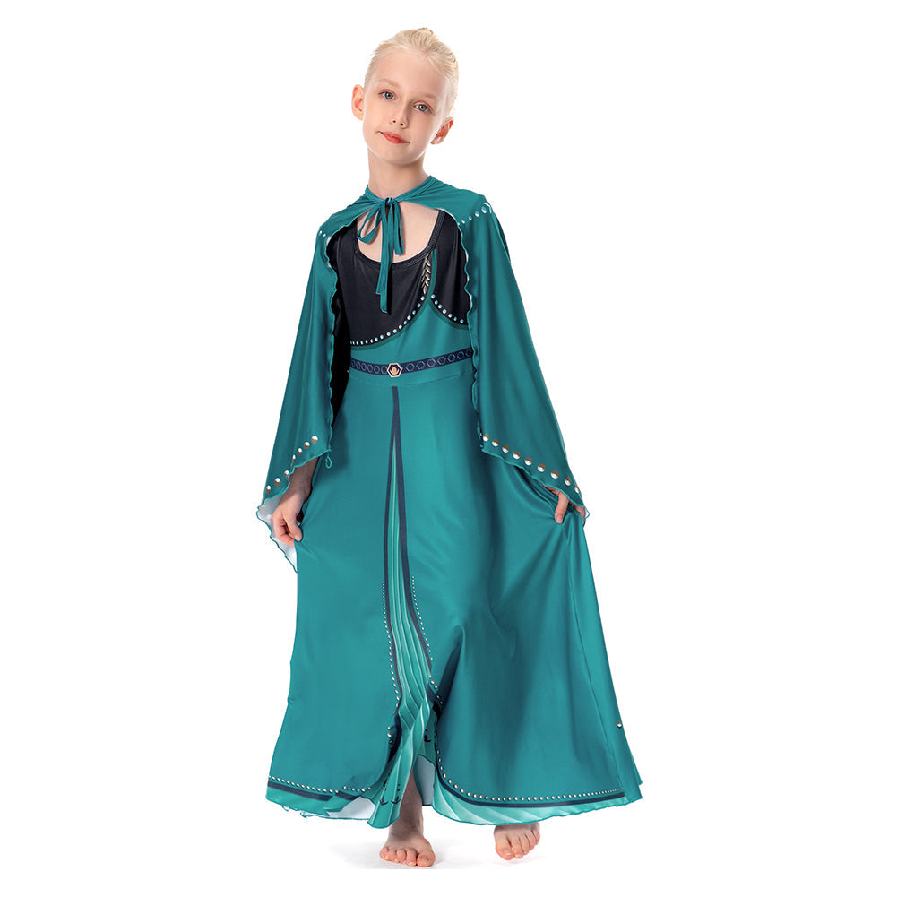 Frozen Prinzessin Königin Anna Mädchen Kleid Halloween Kinder Party Kleid