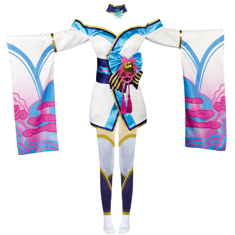 League of Legends LOL Ahri Spirit Blossom Ahri Cosplay Kostüm Kimono Kleid Outfits Halloween Karneval Kostüm