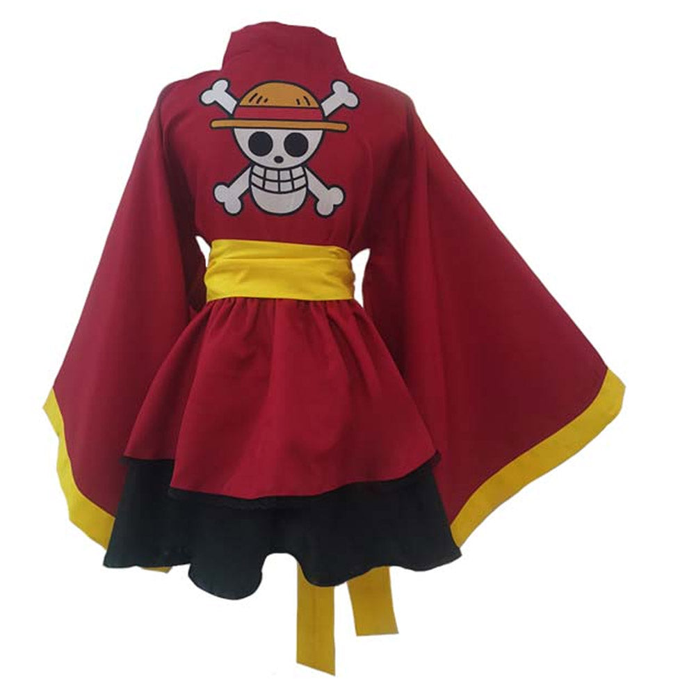 One Piece Monkey D. Luffy Lolitakleid Cosplay Kostüm Lolita Halloween Karneval Outfits