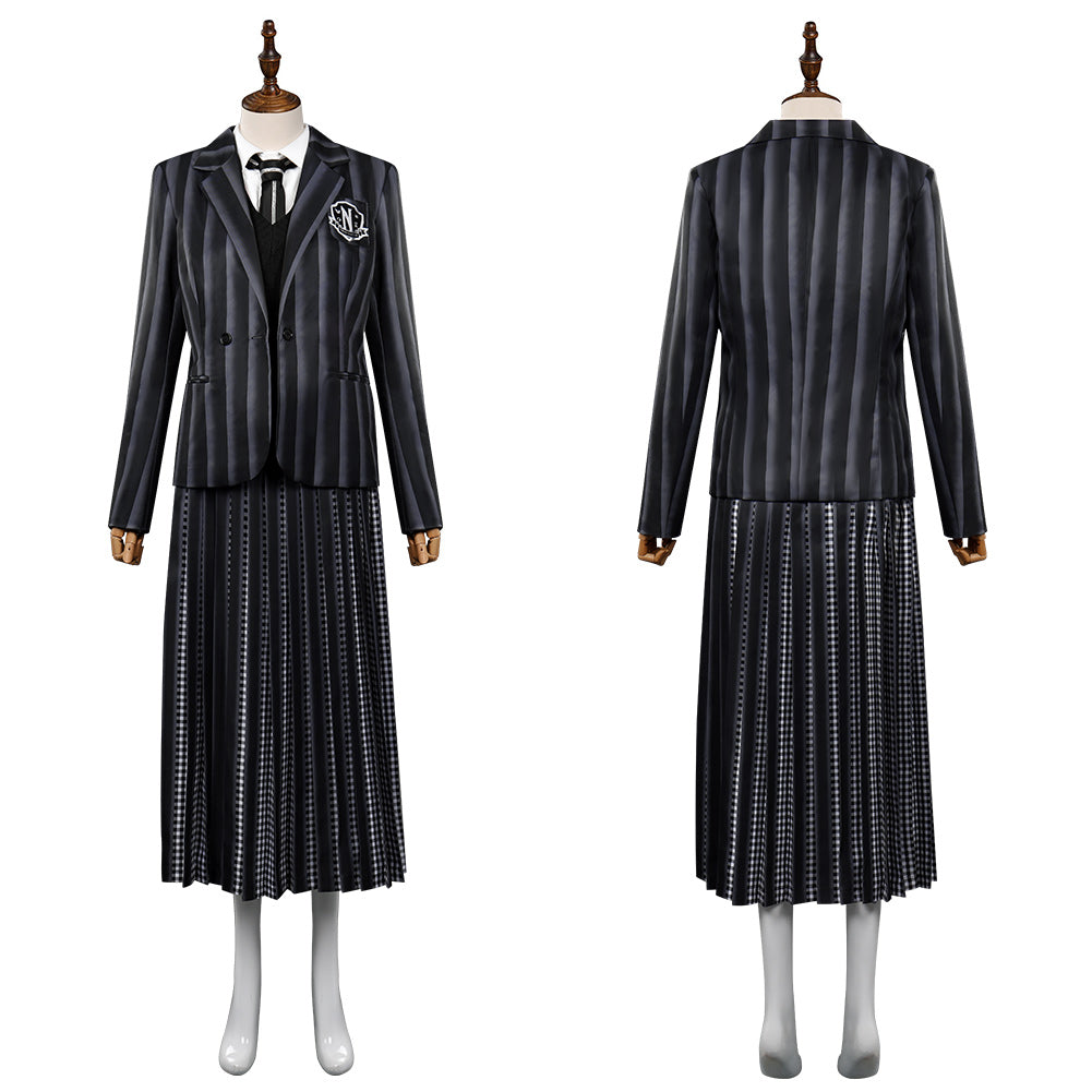 Addams Cosplay School Uniform Halloween Karneval Outfits