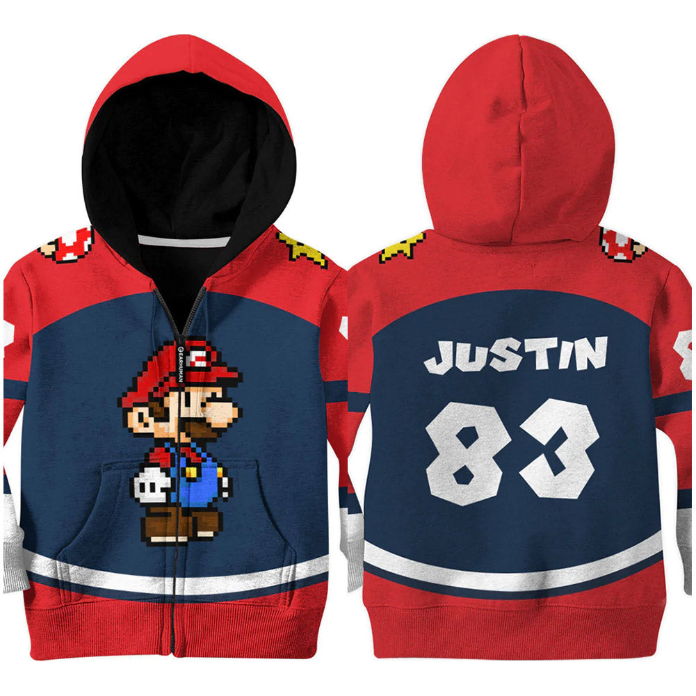 Kinder Super Mario  Mario Cosplay Hoodie 3D Druck Sweatshirt mit Kapuze Kinder Streetwear Pullover