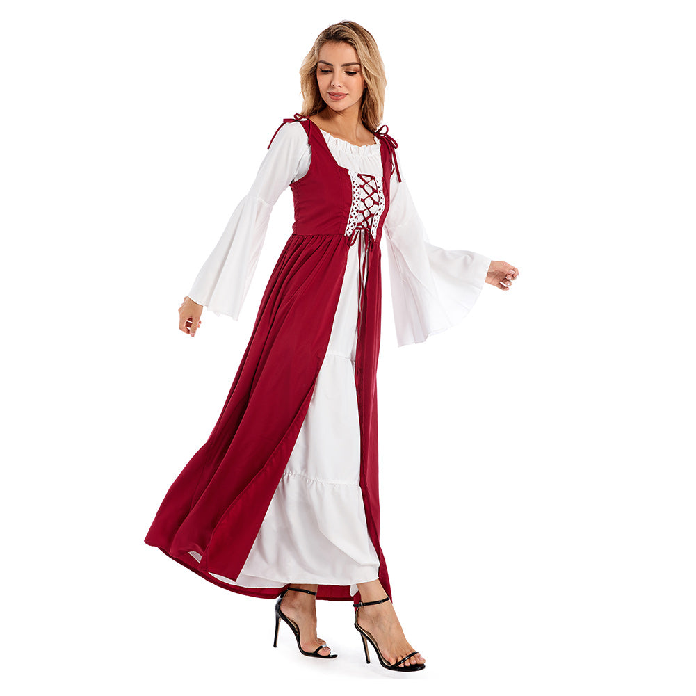 Damen Halloween Cosplay Kostüm Renaissance Mittelalter Kleid