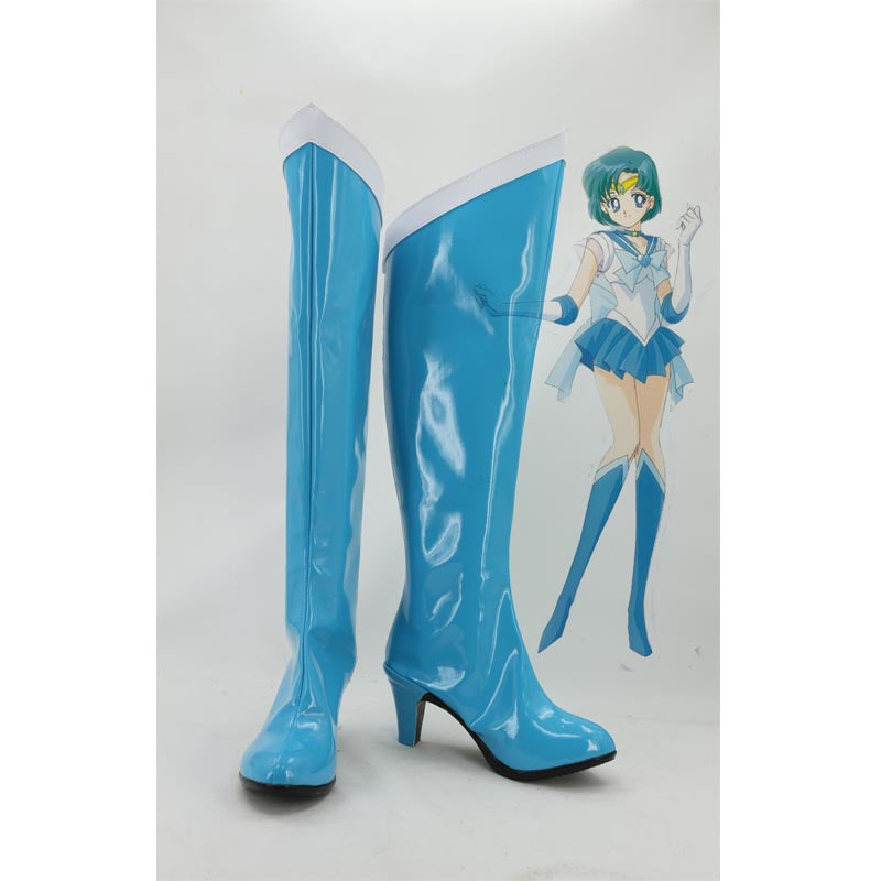 Sailor Moon Mizuno Ami Schuhe Cosplay Stiefel Schuhe Hellblau