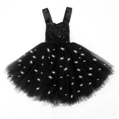 Kinder Mädchen Kleid Kätzche Tutu LED Tülle Kleid Faschingkostüm für Alltag Partykleid Geburstag Festkleid