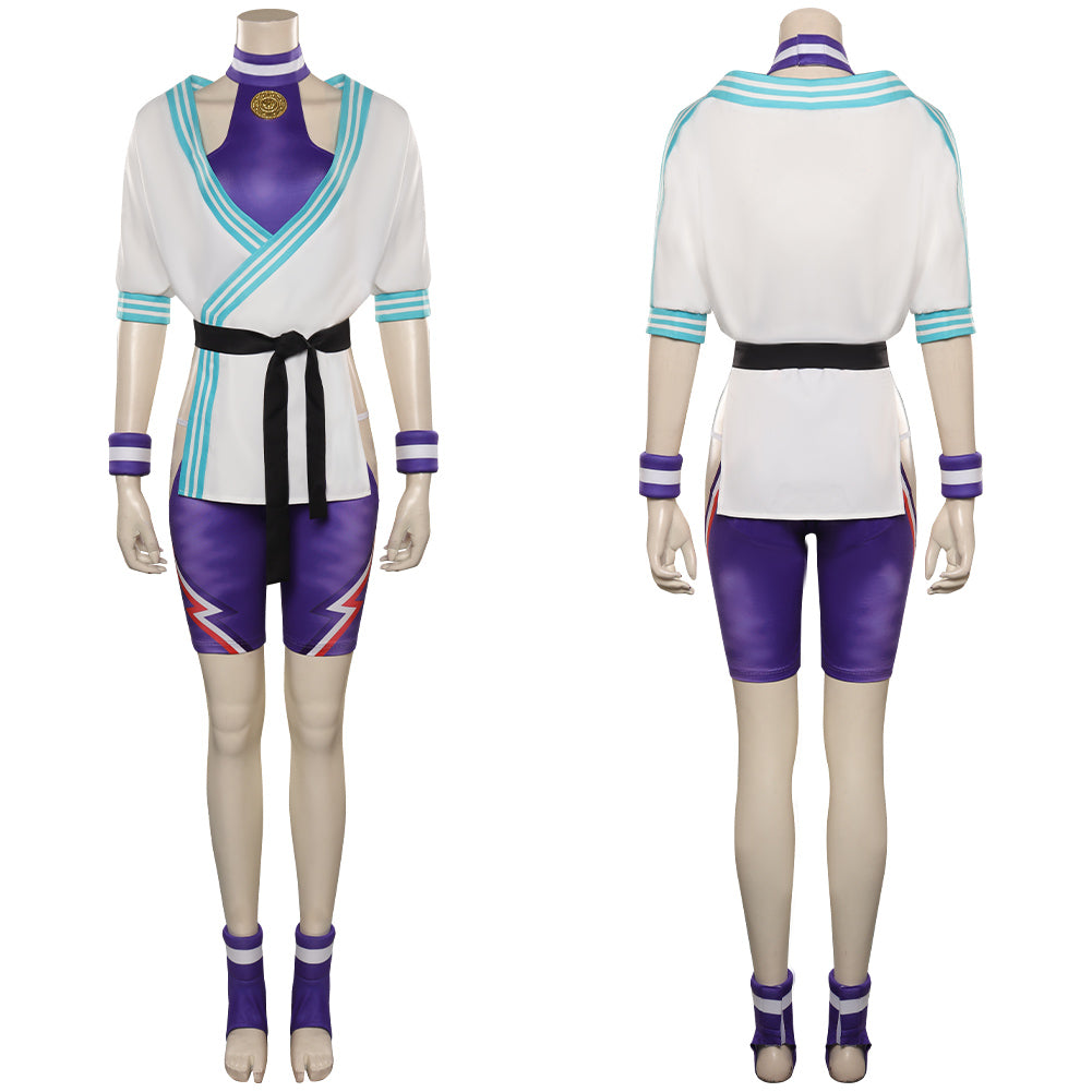 Street Fighter Cosplay Manon Kostüm Halloween Karneval Jumpsuit