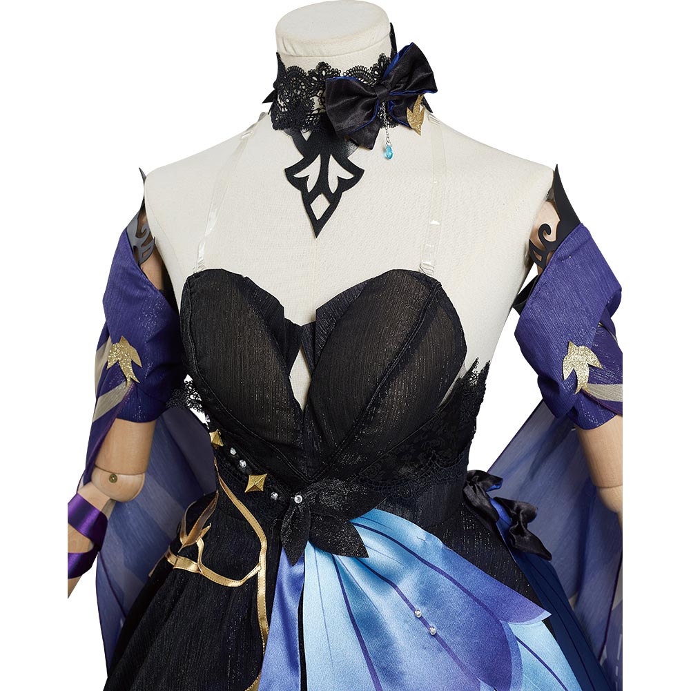 Keqing Genshin Impact Cosplay Kostüm Halloween Karneval Outfits