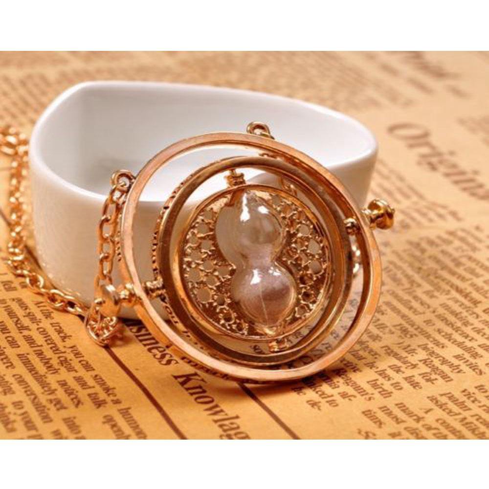 Harry Potter Hermione Granger Time Turner Rotating Hourglass Halskette Pendant Necklace Requisite - cosplaycartde