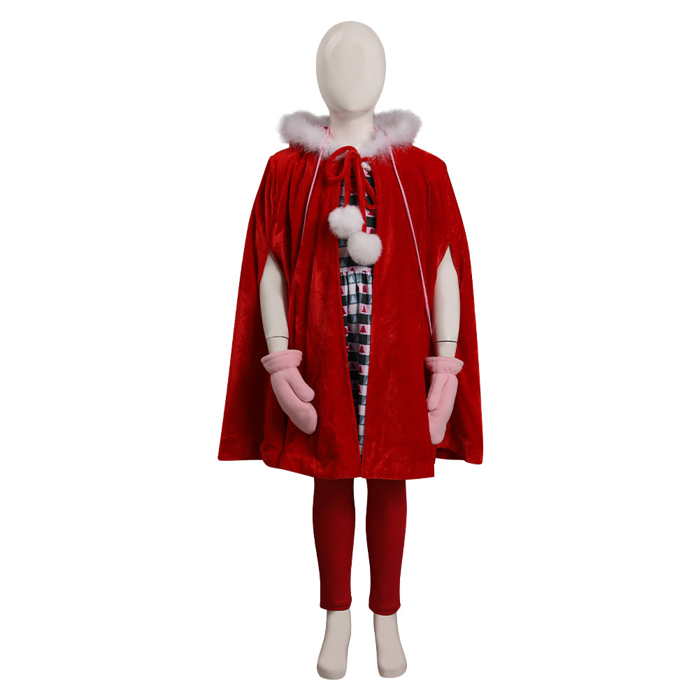 Kinder Cindy Cosplay Cindy Lou Who Kostüm Outfits Halloween Karneval Kleid