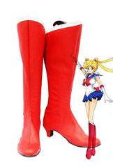 Sailor Moon Usagi Tsukino Cosplay Schuhe Stiefel Rot Version B - cosplaycartde