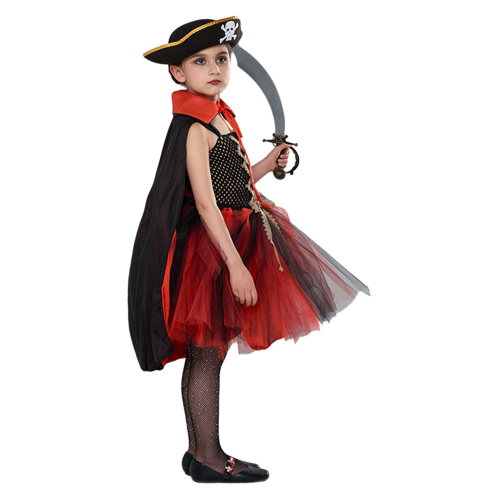 Kinder Mädchen Pirat Cosplay Kostüm Halloween Karneval Outfits