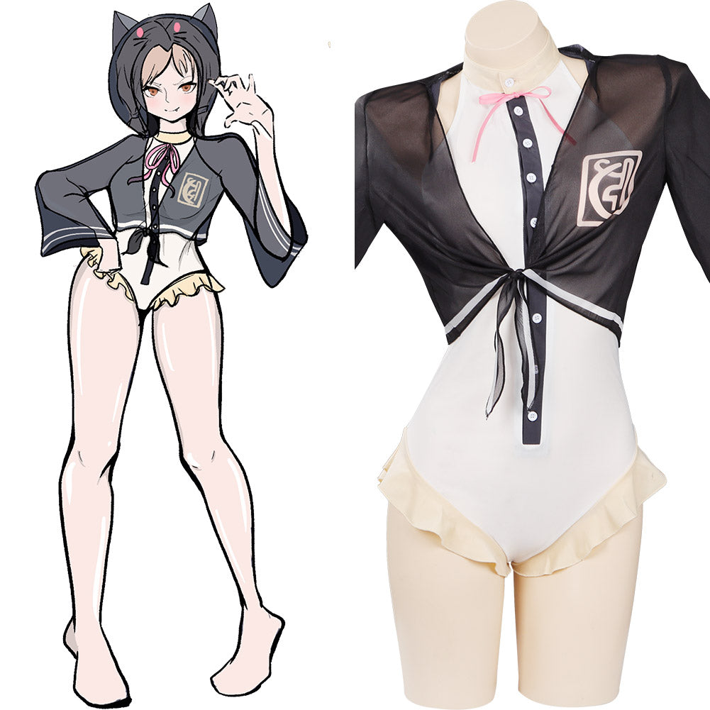 Danganronpa Nanami Chiaki Cosplay Bademode Damen Sommer Originell 2tlg. Badeanzug