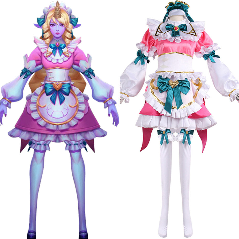 LoL Dienstmädchen Soraka Cosplay Kostüm League of Legends Halloween Karneval Outfits