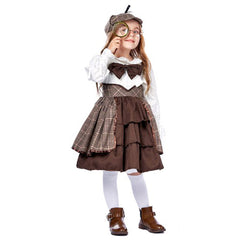 Kinder Mädchen Detektiv Cosplay Kostüm Outfits Halloween Karneval Anzug
