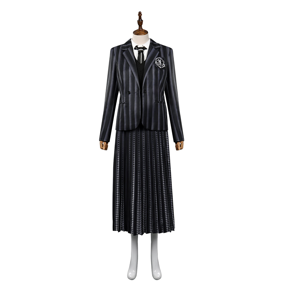 Addams Cosplay School Uniform Halloween Karneval Outfits