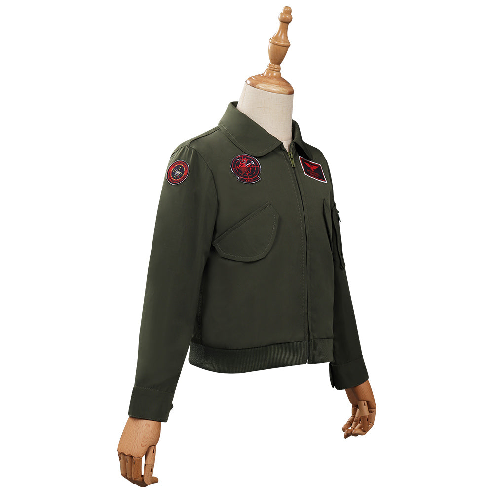 Kinder Top Gun: Maverick Cosplay Kostüm Outfits Halloween Karneval Jacke