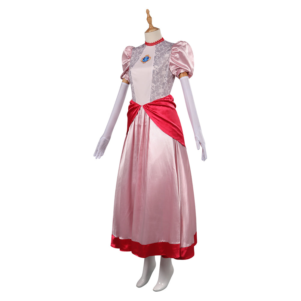 Prinzessin Peach Kleid The Super Mario Bros. Movie Cosplay Kostüm Halloween Karneval Kostüm