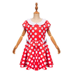 Kinder Mädchen Dots Kleid rot Alltagskleidung