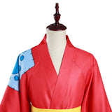 One Piece Wano Country Monkey D. Luffy Cosplay Kostüm Kimono Outfits Halloween Karneval Suit - cosplaycartde