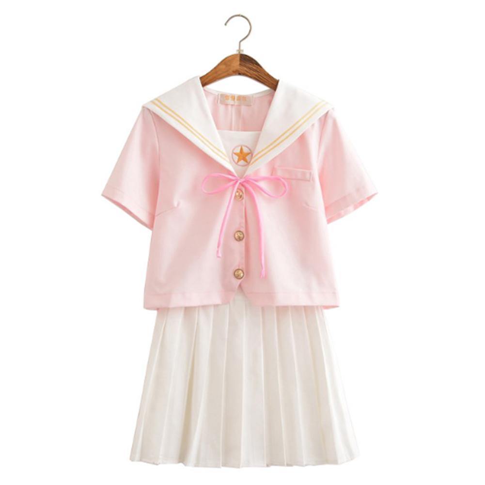 Card Captor Sakura Uniform JK-Uniform Cosplay Kostüm Top Rock Oberteil - cosplaycartde