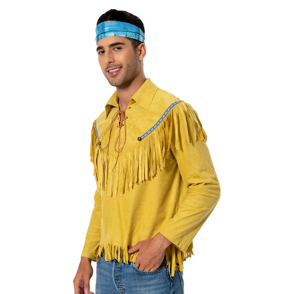 Erwachsene 70er Hippie Cosplay Kostüm Retro Outfits Halloween Karneval Hemd