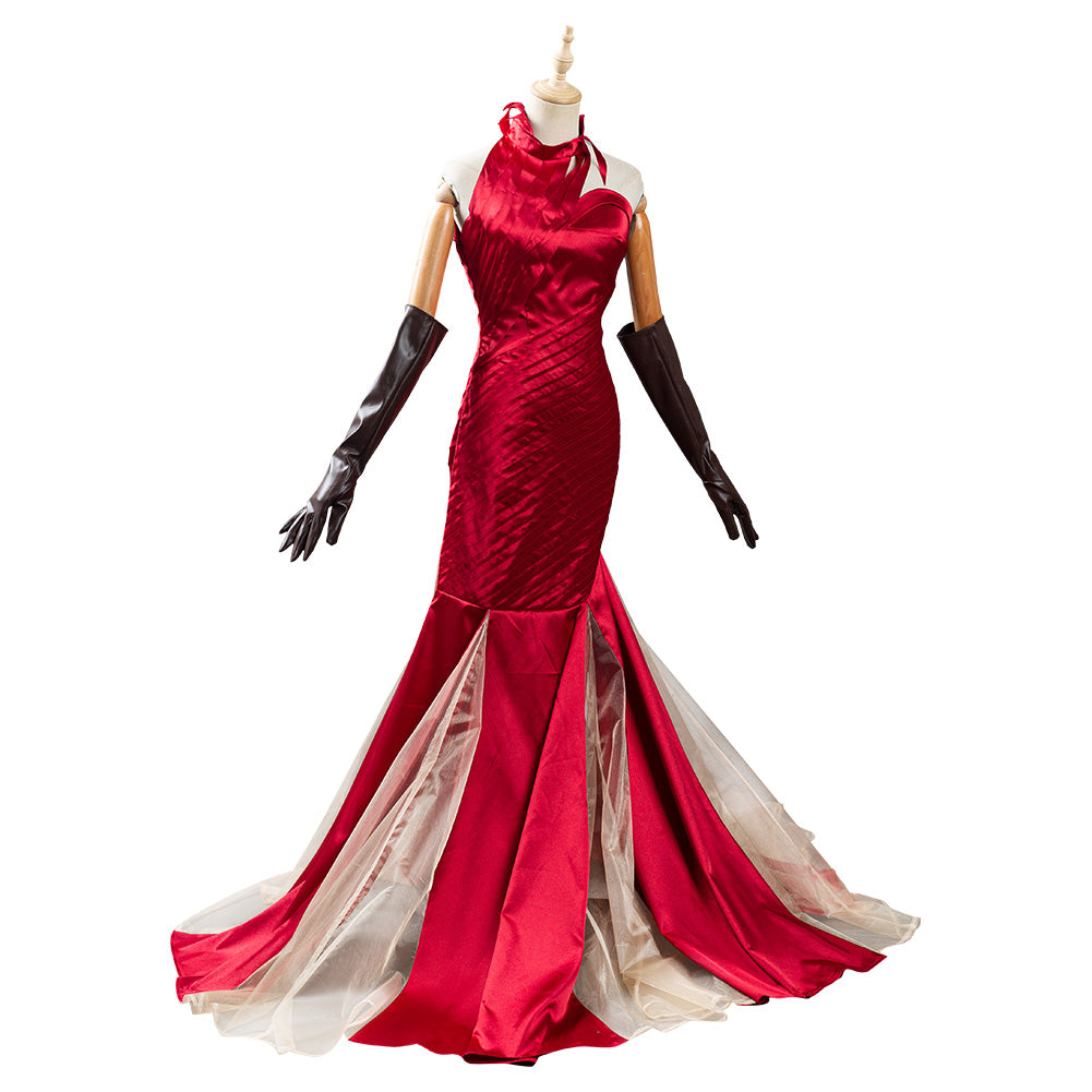 Cruella Cruella de Vil Rot Cosplay Kostüme Outfits Halloween Karneval Kleid