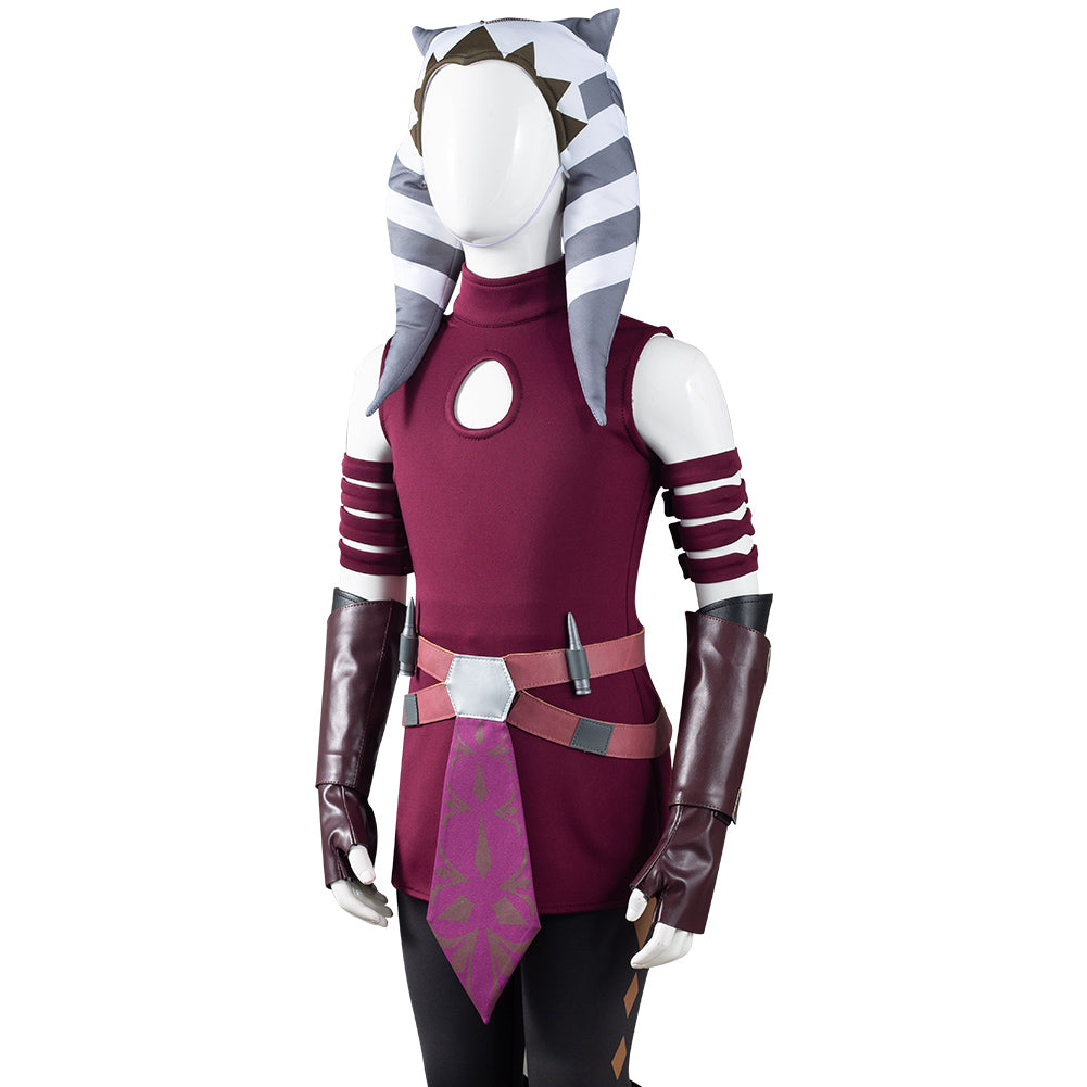 The Clone Wars Kinder Ahsoka Tano Cosplay Kostüm Halloween Karneval Outfits