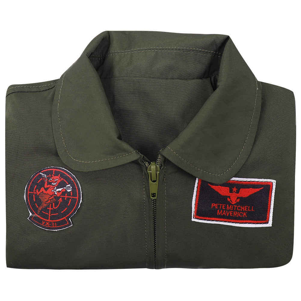 Kinder Top Gun: Maverick Cosplay Kostüm Outfits Halloween Karneval Jacke