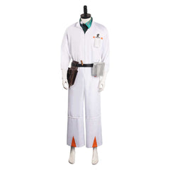 Back to the Future TV Doc Brown weiß Jumpsuit Cosplay Kostüm Halloween Karneval Outfits