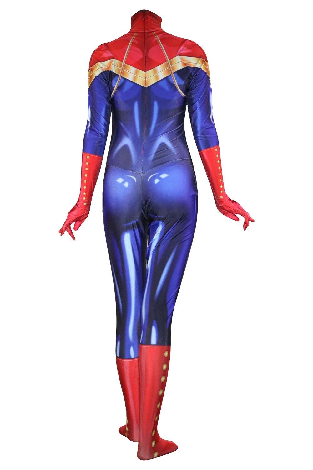 Captain Marvel Superhero Carol Danvers Jumpsuit Cosplay Kostüm - cosplaycartde